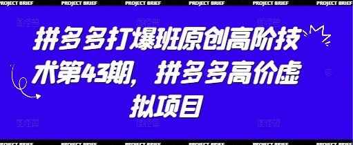 拼多多打爆班原创高阶技术第43期，拼多多高价虚拟项目-鲲鹏云网创