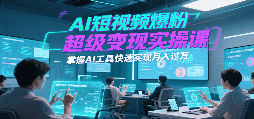 AI短视频爆粉超级变现实操课，掌握AI工具快速实现月入过万-鲲鹏云网创