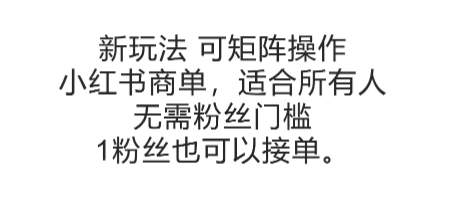 可矩阵操作，小红书商单新玩法，适合所有人，无需粉丝门槛，1粉丝也可以接单-鲲鹏云网创