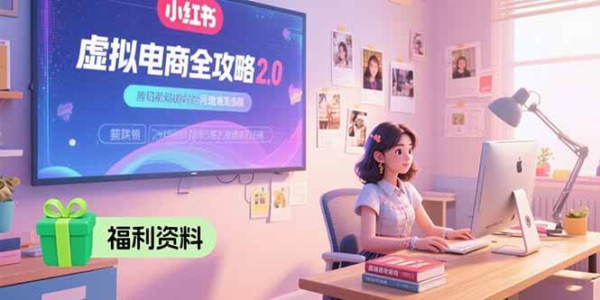 （15387期）虚拟电商全攻略2.0，开店选品实操流程，账号定位、货源发布、笔记发布技巧-鲲鹏云网创