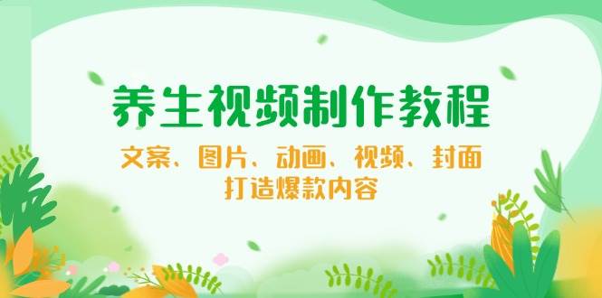 养生视频制作教程，文案、图片、动画、视频、封面，打造爆款内容-鲲鹏云网创