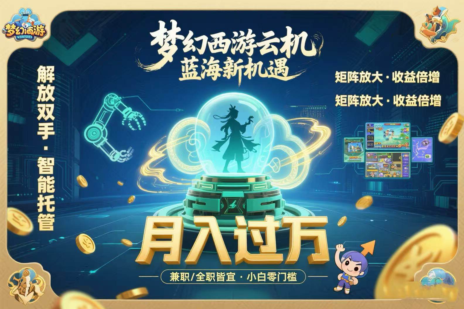 （15544期）梦幻西游云机最新蓝海玩法 解放双手可矩阵放大 轻松月入过万 小白也可…-鲲鹏云网创