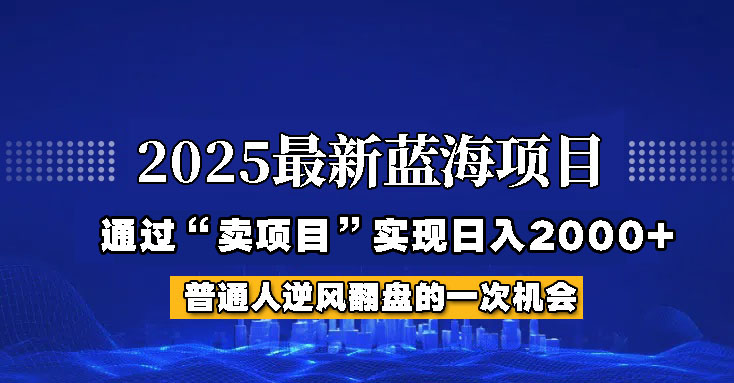 2025年蓝海项目，如何通过“网创项目”日入2000+-鲲鹏云网创