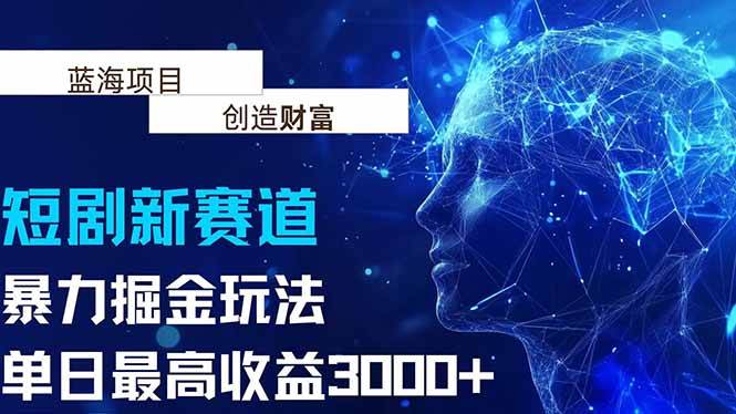 （15438期）抖音新赛道，暴力掘金玩法，单日收益最高3000+-鲲鹏云网创