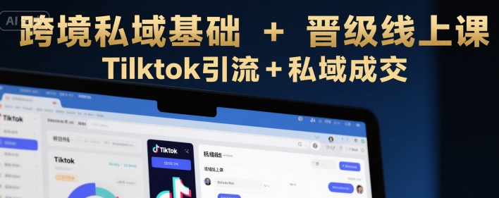 跨境私域基础+晋级线上课，Tilktok引流+私域成交-鲲鹏云网创