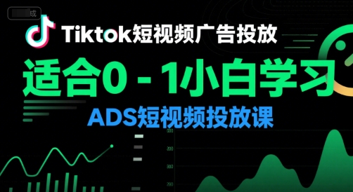 Tiktok短视频广告投放，适合0-1小白学习ADS短视频投放课-鲲鹏云网创