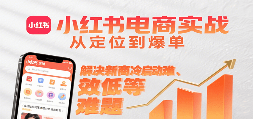 小红书电商实战，从定位到爆单解决新商冷启动难、变现效率低等难题-鲲鹏云网创
