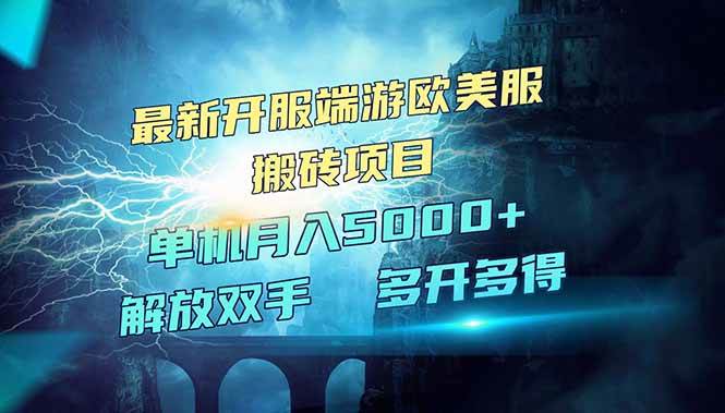 （14516期）全网热门游戏欧美服端游搬砖，最新开服，项目红利期，单机月入5000+-鲲鹏云网创