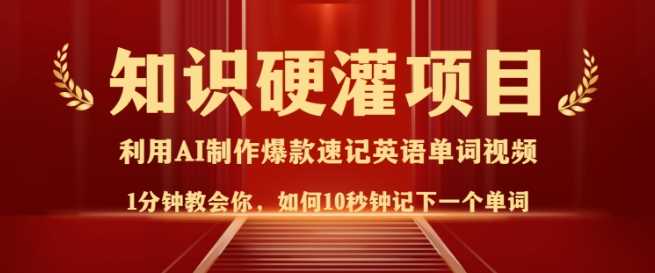 知识硬灌，10秒钟让你记住一个单词，3分钟一个视频，日入多张不是梦-鲲鹏云网创