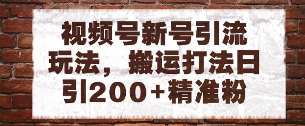 视频号新号引流玩法，搬运打法日引200+精准粉，可矩阵放大【揭秘】-鲲鹏云网创