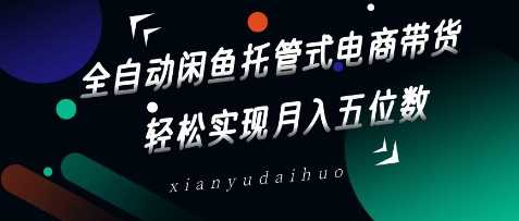 全自动闲鱼托管式电商带货，轻松实现月入五位数【揭秘】-鲲鹏云网创