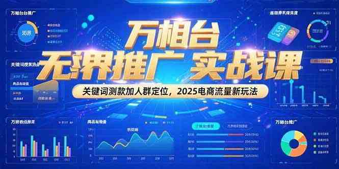 万相台无界推广实战课，关键词测款加人群定位，2025电商流量新玩法-鲲鹏云网创