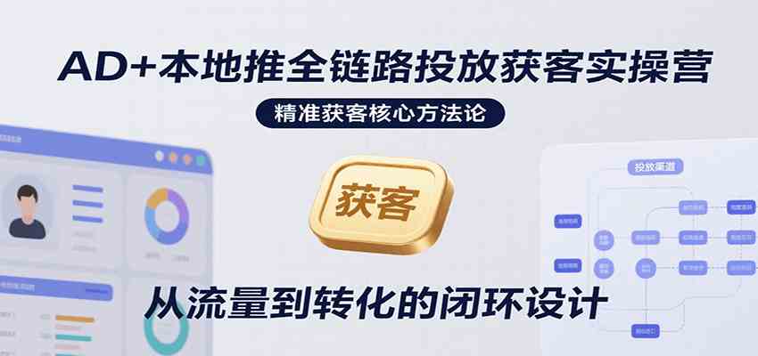 AD+本地推全链路投放获客实操营，快速掌握精准获客技巧，当天投放当天转化高效营销-鲲鹏云网创
