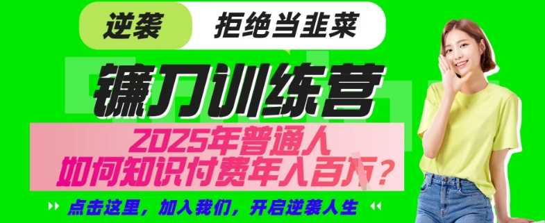 【网创项目终点站-镰刀训练营超级IP合伙人】25年普通人如何通过“知识付费”年入百个-仅此一版【揭秘】-鲲鹏云网创