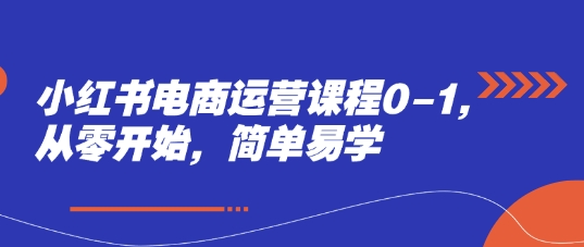 小红书电商运营课程0-1，从零开始，简单易学-鲲鹏云网创