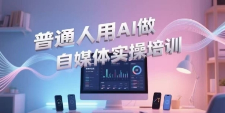 普通人用AI做自媒体实操培训，普通人一个人用ai做自媒体，视频制作、短视频引流、直播带货，轻松入门-鲲鹏云网创