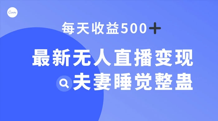 最新无人直播变现，夫妻睡觉整蛊，每天躺赚 500+-鲲鹏云网创